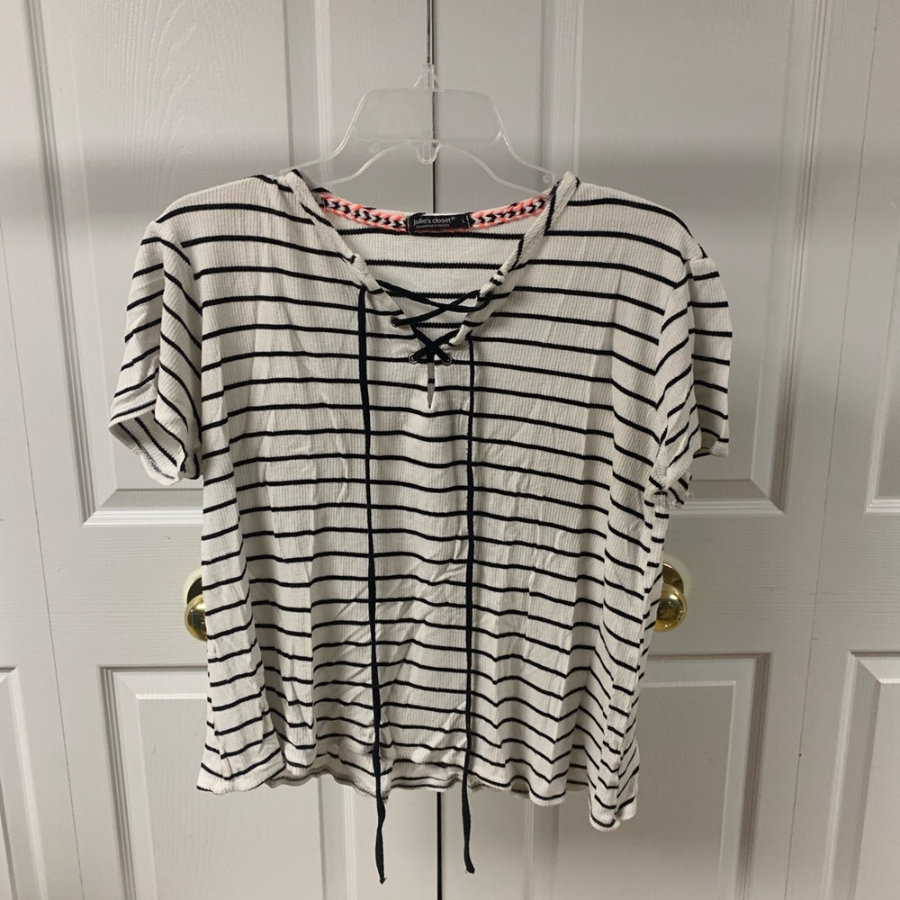 Striped White Top